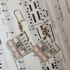 Bus Blackburn Tickets Ohrringe altes Vintage Design
