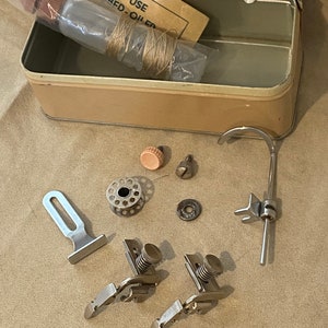 Vintage Singer Sewing Machine Attachments Kit | Metal Case image 3