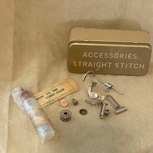 Vintage Singer Sewing Accessories Kit in Metal Case | Original Vtg Singer Sewing Machine Attachments