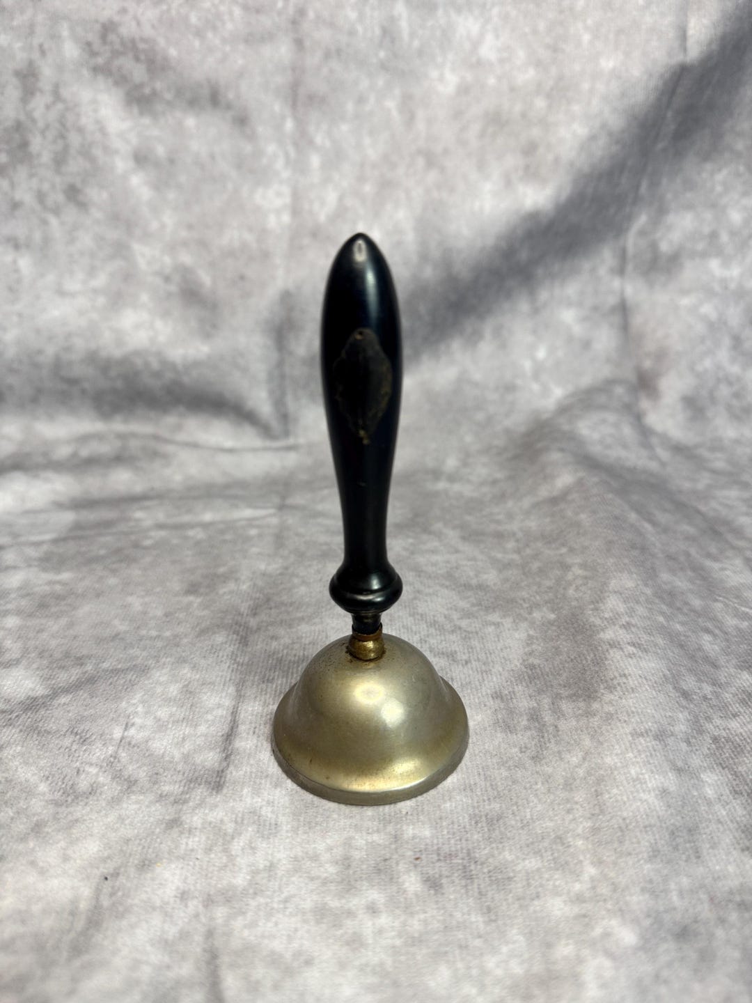 Bell Pendant Ringer Vintage Metal Bell With Black Wood Handle – Tabletop Ringer, Wedding ...