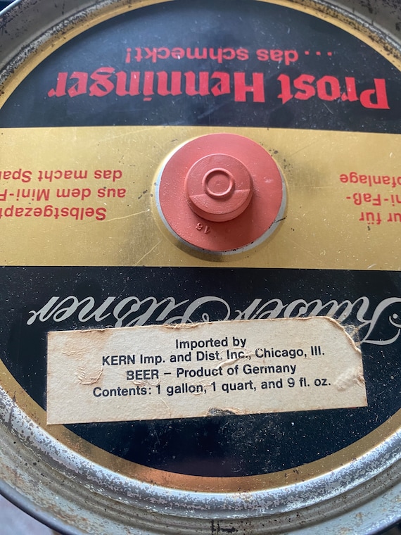 Vintage Metal Henninger Beer Metal Keg, Vintage Beer Can | Antique