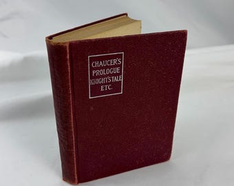 1902 Antique Book Chaucer’s Prologue, Knight’s Tale, Etc. | Brick Red Library, Antique Decor