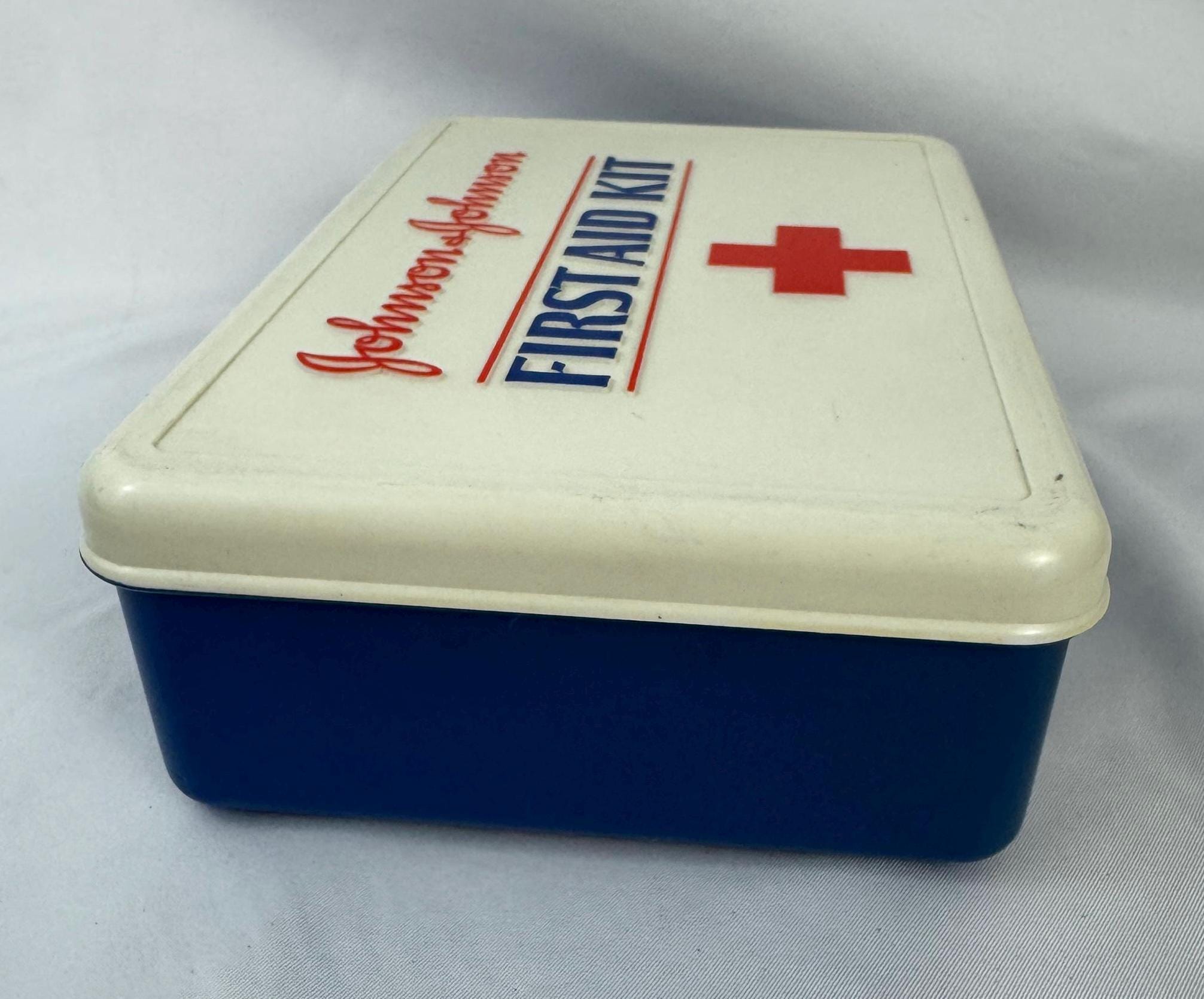 Vintage Johnson & Johnson First Aid Kit | Plastic Personal Medical
