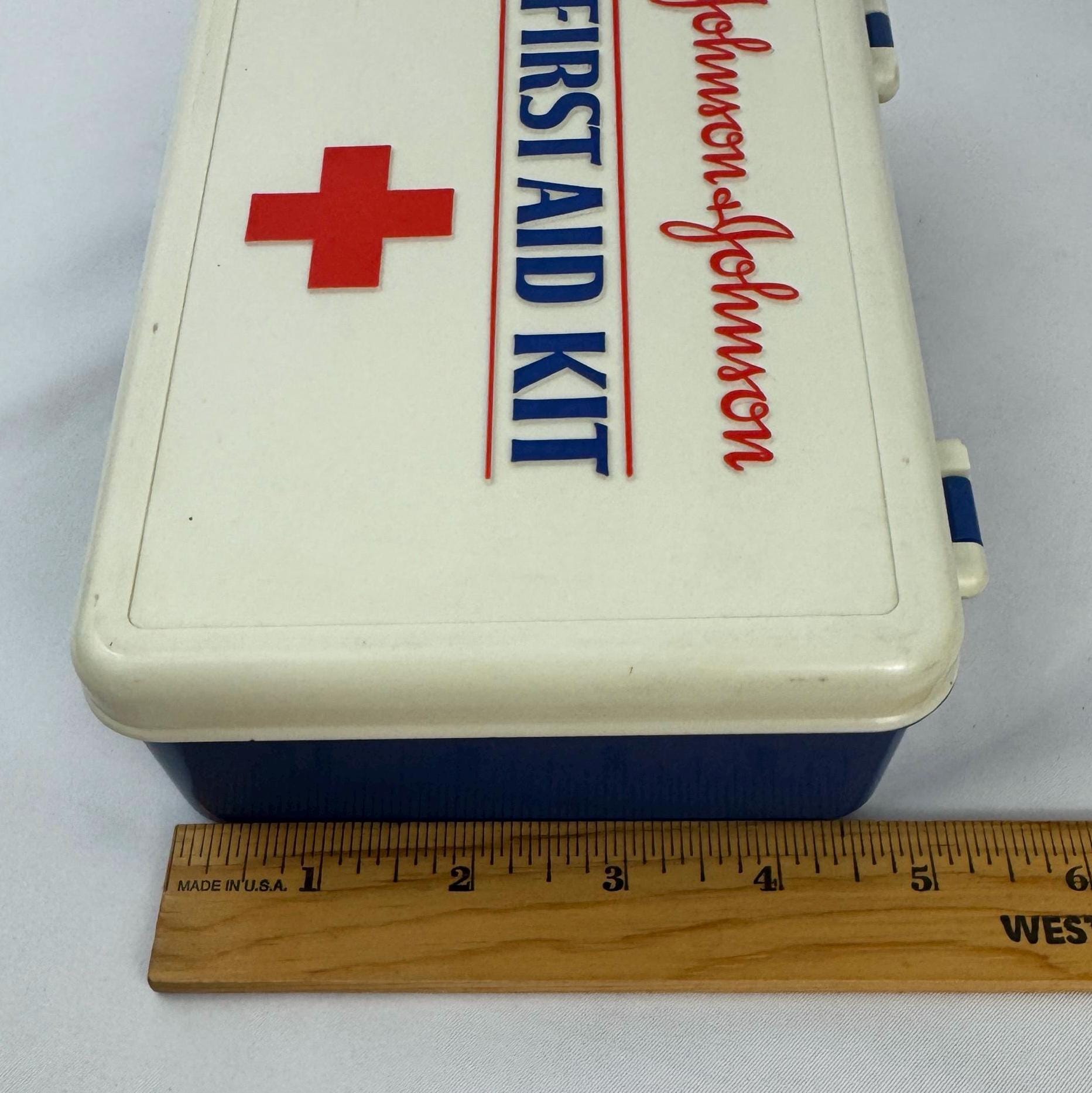 Vintage Johnson & Johnson First Aid Kit | Plastic Personal Medical