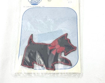 Vintage Scottish Terrier Black Dog Patch | Vintage Sewing, Crafts