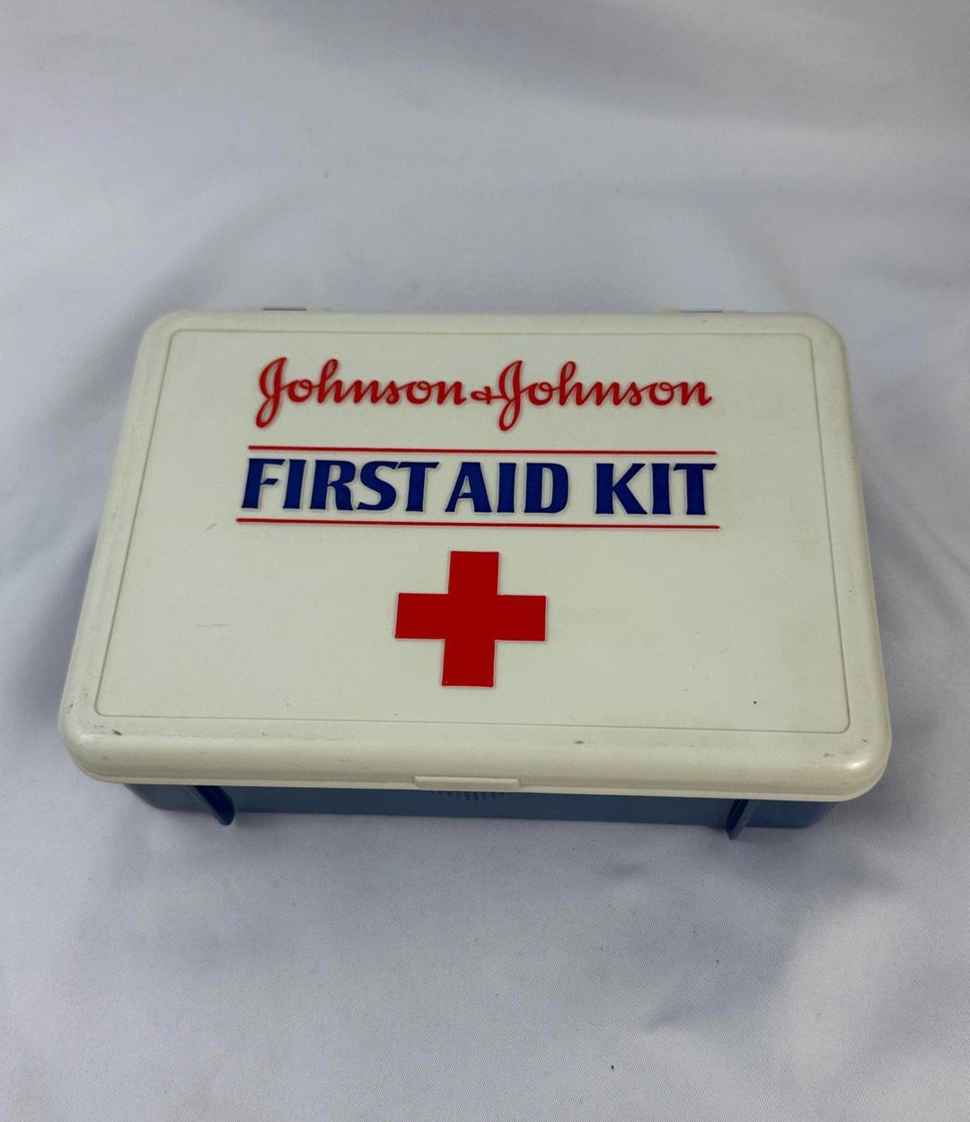 Vintage Johnson & Johnson First Aid Kit | Plastic Personal Medical