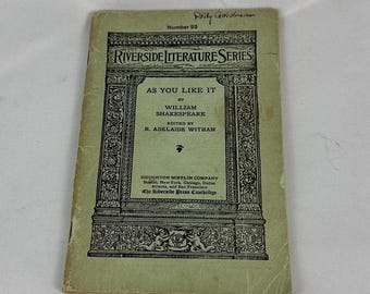 Antique William Shakespeare - As You Like It | Riverside Literature Series, Antique Library Booklet