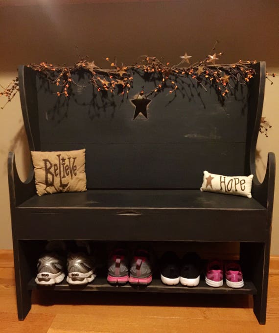 Bench Rustic Entryway Bench Mud Room Bench Distressed Etsy