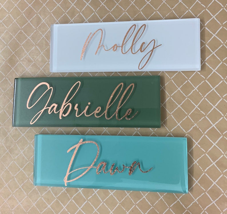 Custom Glass Name Plate Etsy