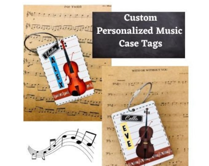 Personalized Music Case Instrument tags, Custom music, Instrument tags, Music Bag Tag,Custom Band tag, music lover, Robins Wreathery