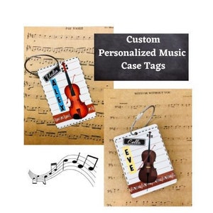 Personalized Music Case Instrument tags, Custom music, Instrument tags, Music Bag Tag,Custom Band tag, music lover, Robins Wreathery
