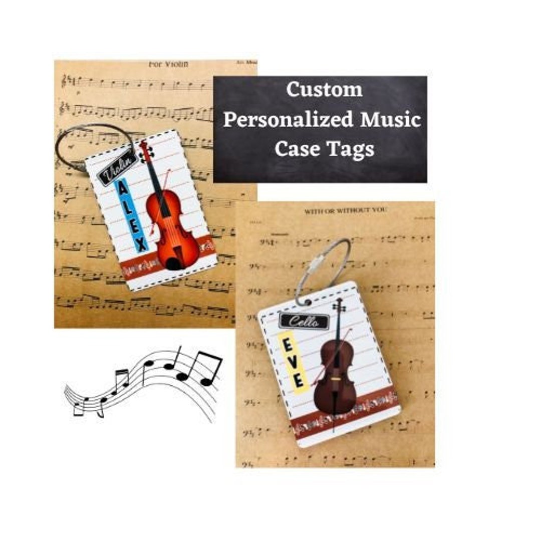 Personalized Music Case Instrument Tags, Custom Music, Instrument Tags