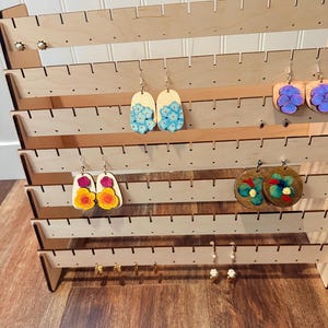 Earring Storage/display, Organizer Holds 49 pairs display rack/holder Rack, Great earring display for craft shows or shop.