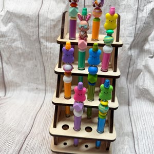 Beaded Pen Storage/display, Pen Caddy Organizer, Holds 16 pens display holder,  Pen Storage Rack, glaze pen storage, Robins Wreathery