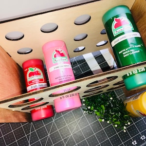 Craft paint Storage Rack Caddy Organizer, 8 oz acrylic holder, 12 paint bottle display holder, Robins Wreathery