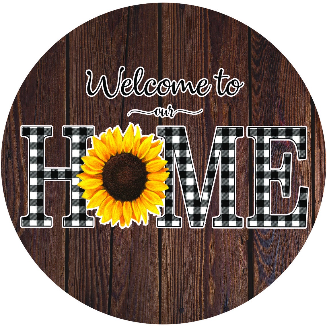 Welcome to Our Home 8 Inch or 12 Inch Circle Wreath Sign - Etsy