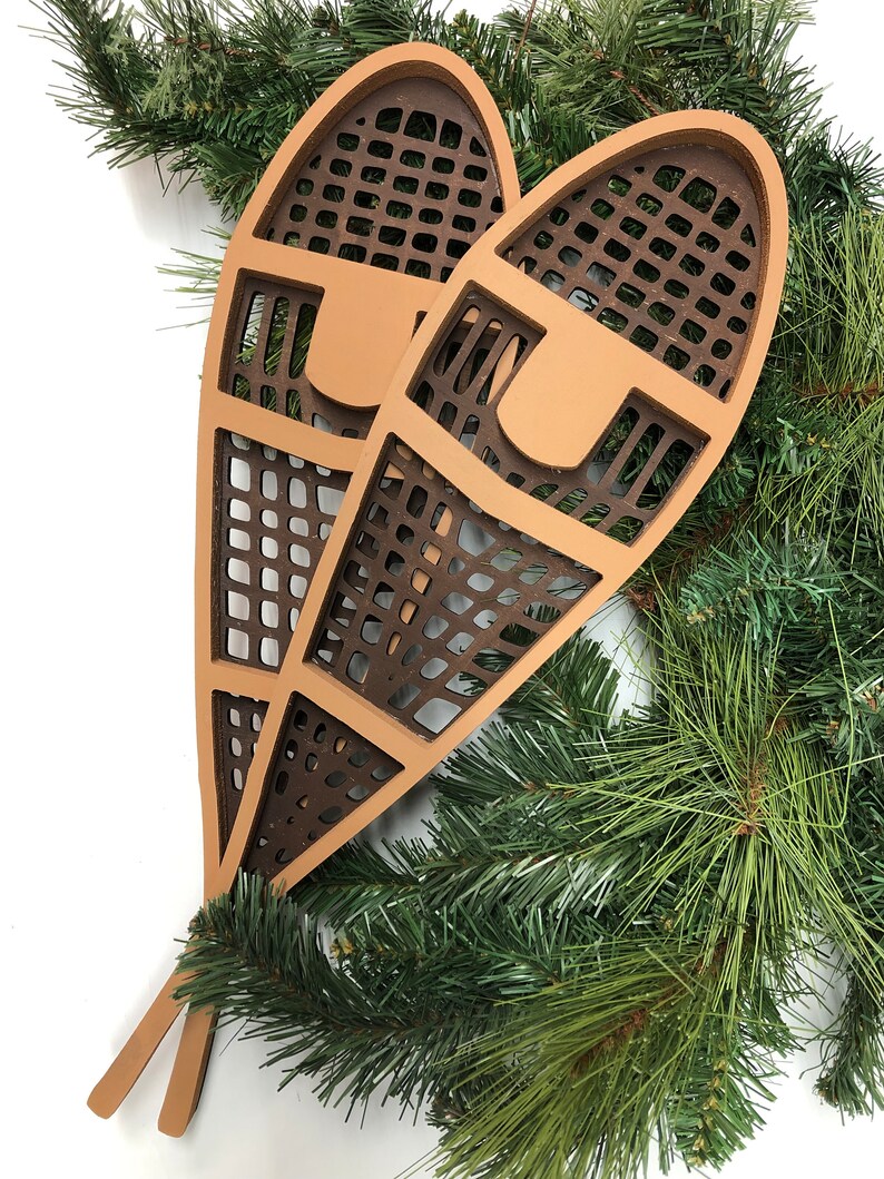 Handmade Snowshoe Wreath Attachment Snowshoe Door Hanger Set Etsy