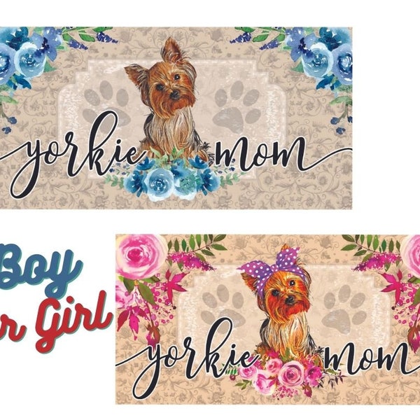 Boy or Girl Yorkshire Terrier Mom License Plate, Yorkie License Plate, Dog Mom License Plate, Yorkie Lover,