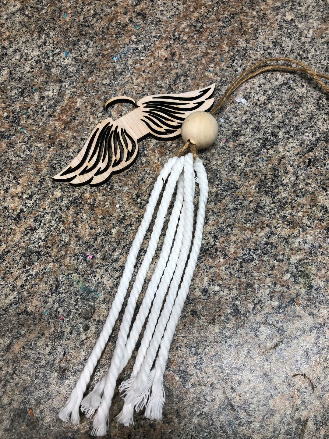 Angel DIY KIT, Ornament Kit, Macrame Rope Angel Kit, Wreath Attachment