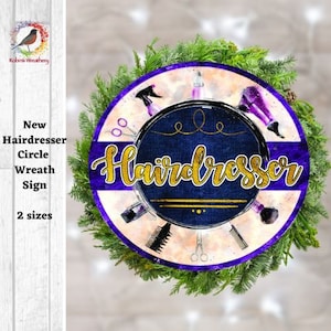 Hairdresser Decor Wreath sign, Hairdresser Stylist gift, Hair Stylist Wall Decor, Hair Stylist sign