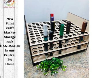 Craft Paint Marker Storage Rack Caddy Organizer, Glaze pens, Holds 120 paint markers display holder, Robins Wreathery