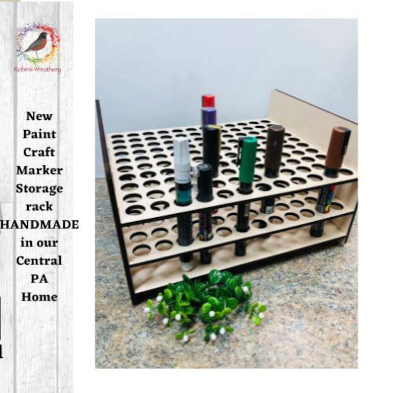 Craft Paint Marker Storage Rack Caddy Organizer, Glaze Pens, Holds 120 ...