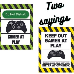 Gamer sign - two designs, Gamer Wall Decor, Gaming Lover Sign, Video Games Sign, Do not disturb gaming sign, Gaming Door hanger