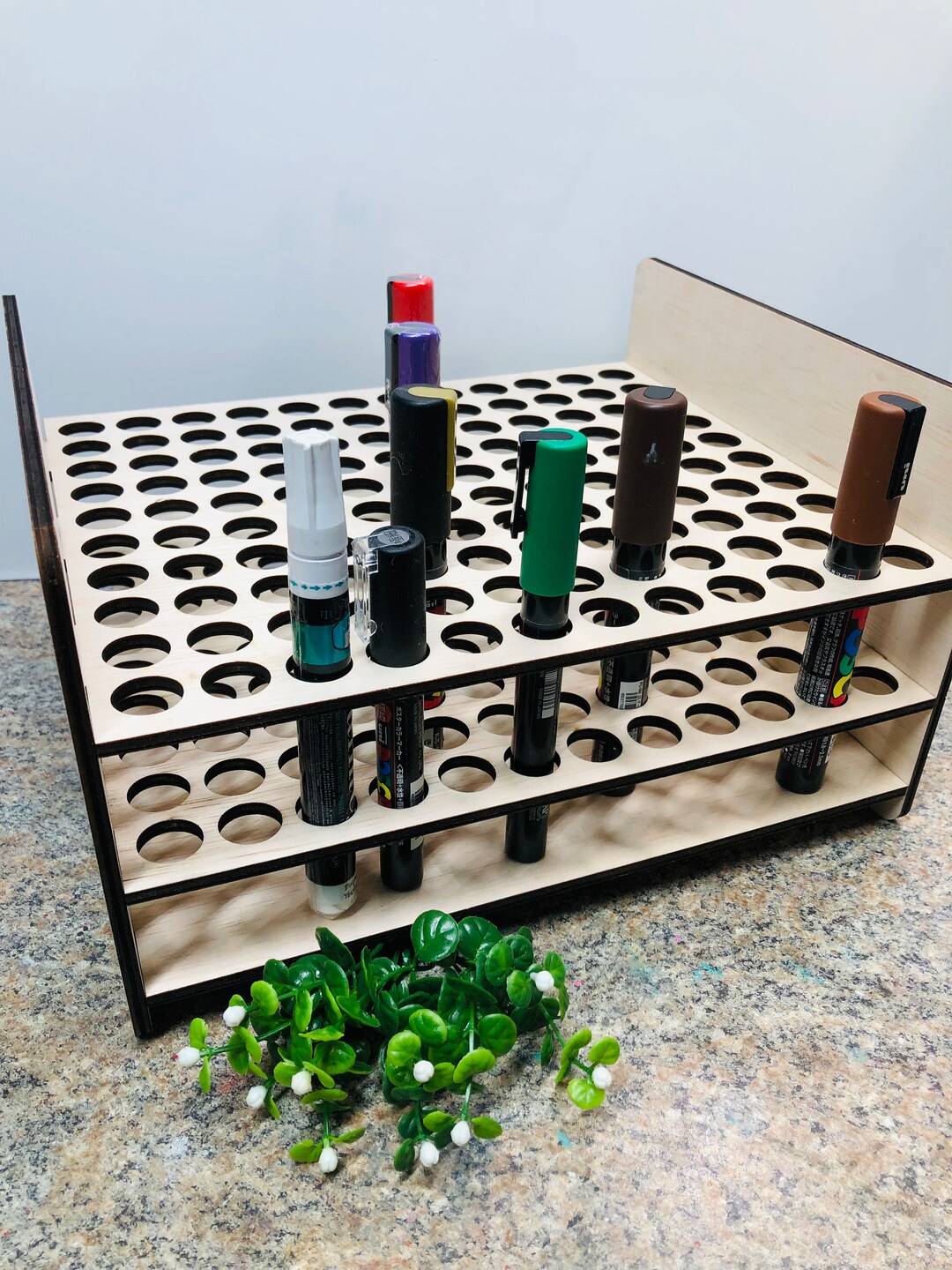 Craft Paint Marker Storage Rack Caddy Organizer, Glaze Pens, Holds 120