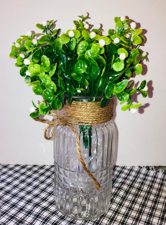 Verde di bosso con bacche bianche, scelta floreale, spray, stelo, legno di bosso  artificiale di riempimento, fornitura floreale verde fattoria, ghirlanda di  pettirosso -  Italia