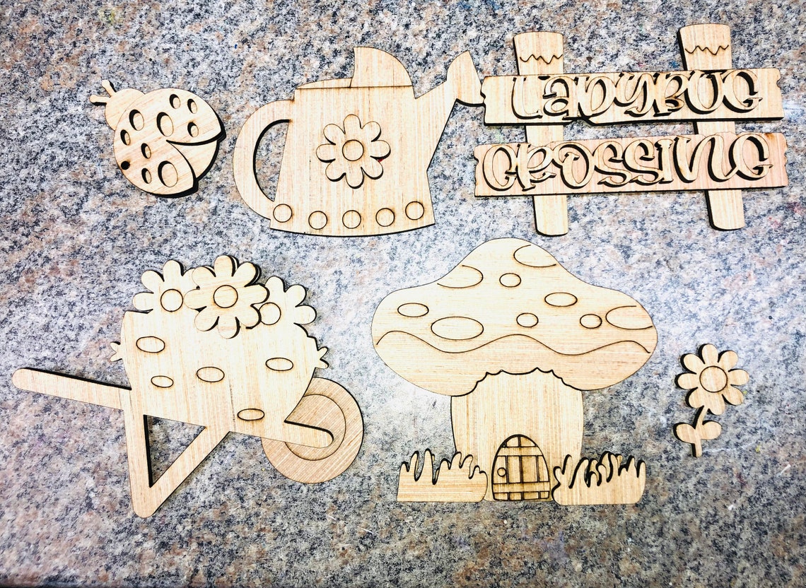 DIY Ladybug Tier Tray Craft Kit Unpainted Tier Tray Set Etsy