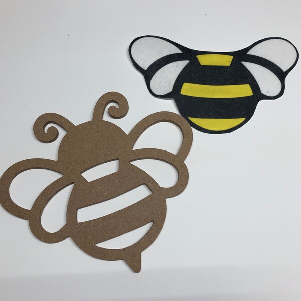 Bee Wreath attachment, Wood Bee DIY wreath supply , Paintable Spring/summer Bee decor, Robins Wreathery