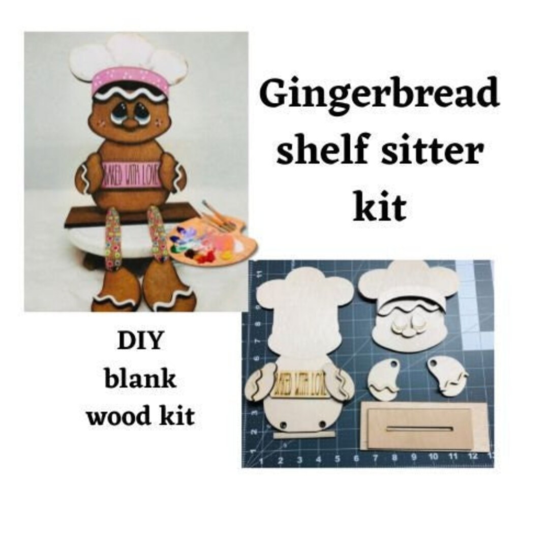 Gingerbread DIY Kit shelf Sitter/door Hanger Bake With Love Etsy