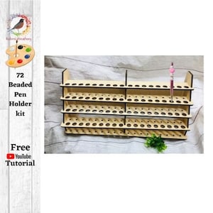 Beaded Pen Storage/display, Pen Caddy Organizer Holds 72 or 40 (for the wider focal beades) pens display holder,Pen Storage Rack,