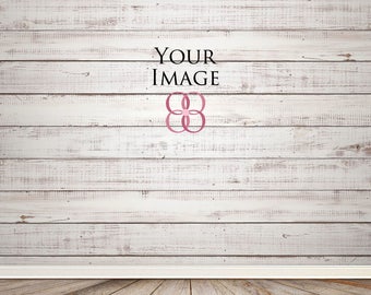 Download Free Rustic White Wood Wall And Floor Mockup Shiplap Wall Mockups PSD Mockup Template