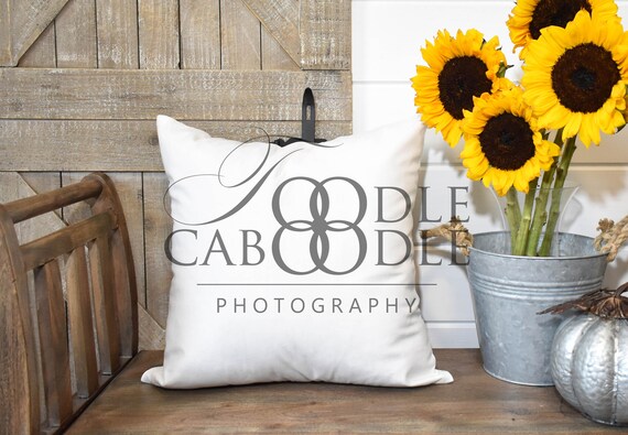 Real Photo Mockups Farmhouse Style Mock Ups White Pillow