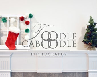 Download Free Styled Stock Photography, Christmas Fireplace Mantel Mock Up, Pom Poms, Blank Wall Mockup, Empty Wall Mock ups, Digital White Wall Mockups PSD Template