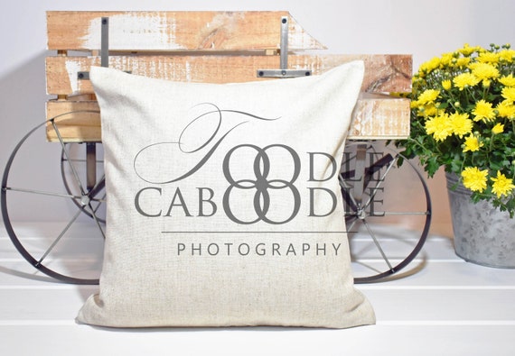 Styled Stock Photography Thanksgiving Pillow Beige Linen Square Pillow