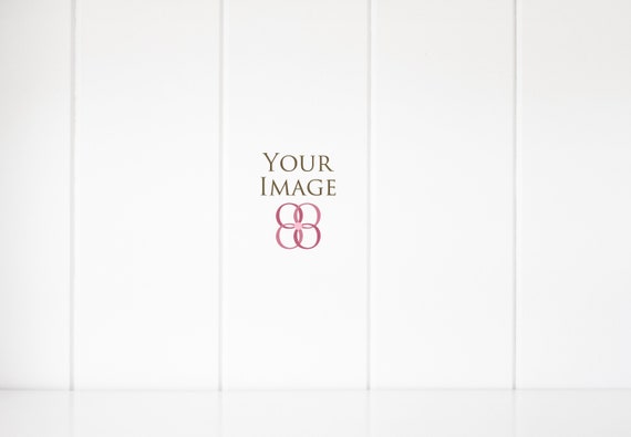 Real Photo Mockups Vertical White Wood Wall And Shelf