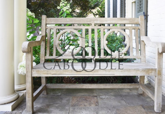 Styled Stock Photography White Bench On Porch With Columns