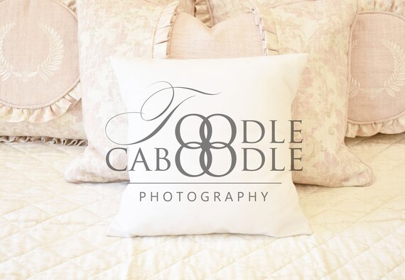 Styled Stock Photography White Square Pillow Mockup Pink And