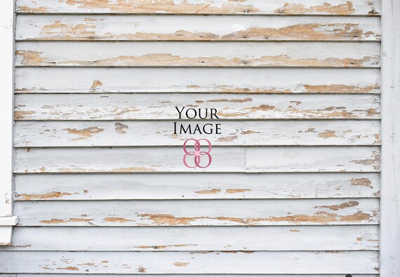 Real Photography Mockup Rustic Wall Background Vintage Blue Wood