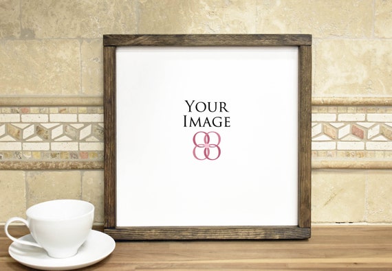 Real Photo Mockups Square Wood Kitchen Frame Mock Ups Real Photo Mockups Square Wood Kitchen Frame Mock Ups