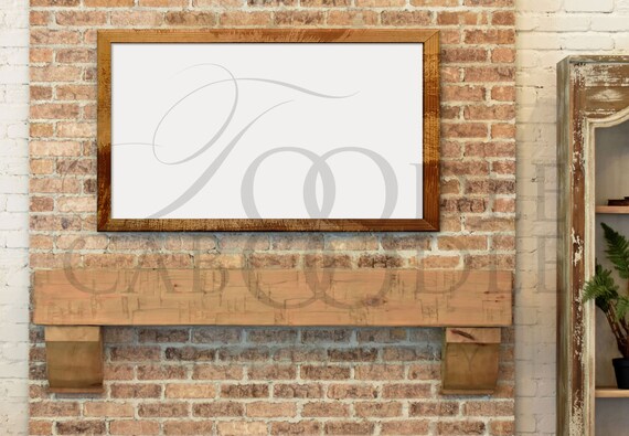 Wood Frame Mockup Horizontal Frame Mockups Wood Mantel And Etsy