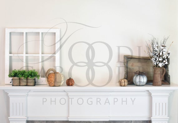 Styled Stock Photography Thanksgiving Fall Fireplace Mantel Etsy