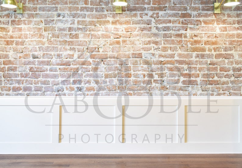 Download Brick Wall Mockup Lights and Wood Floor Blank Wall Mockup ...