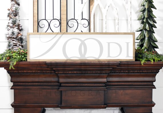 Wood Frame Mockup Christmas Sign Mockup Wood 30x8 Frame Mock Etsy