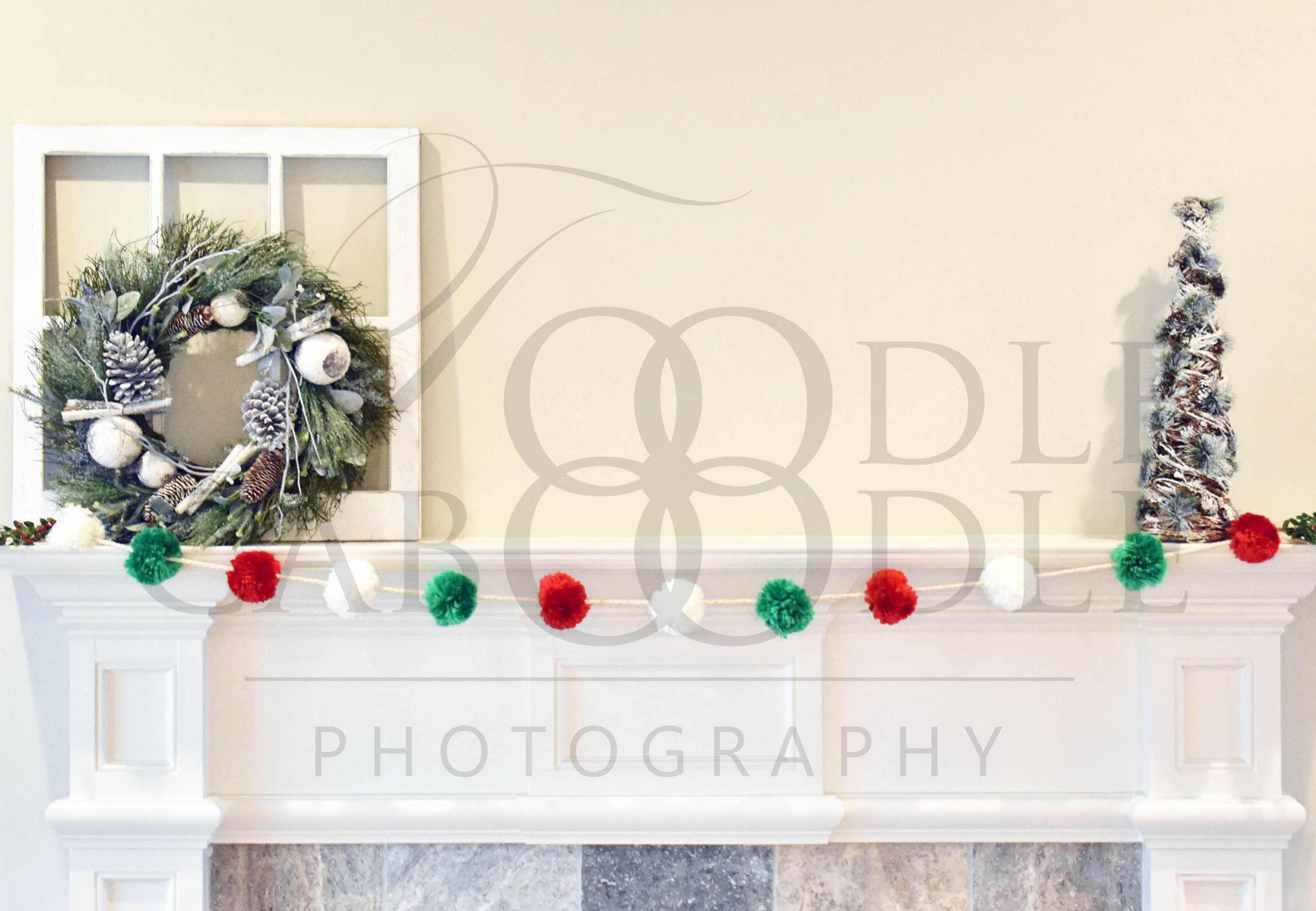 Fatto a mano in Miniatura Casa Delle Bambole Accessorio foto su tela stile le regole di Natale