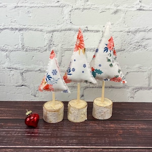 Fabric Christmas Tree, Rustic Farmhouse Tiered Tray Decor