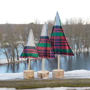 Weihnachten karierte Flanell rustikale Bäume, abgestuftes Tablett Weihnachtsdekoration, Urlaub Dekorieren, Winter Dekor