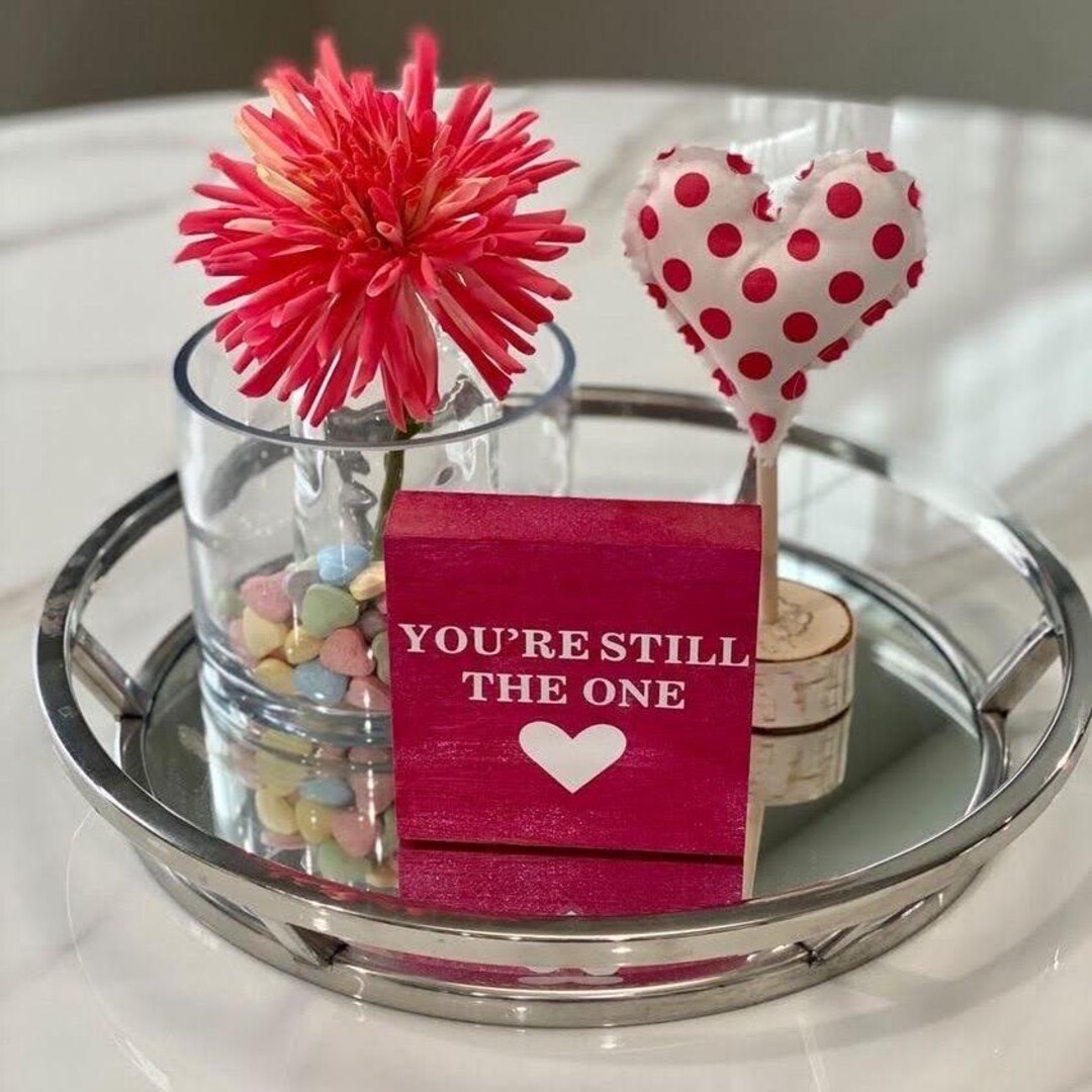 White Pink Dot Rustic Fabric Heart, Valentines Day Decoration, Winter ...